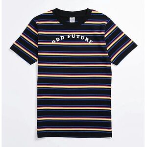 Odd Future Striped Logo T-Shirt M Black Pink Blue Yellow OFWGKTA Streetwear